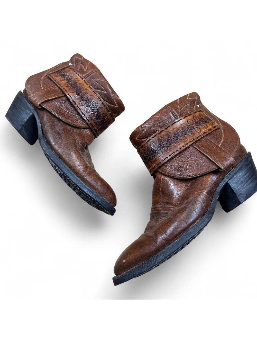 One-of-a-kind Upcycled Vintage Hondo Cowboy Boots/Spats 8